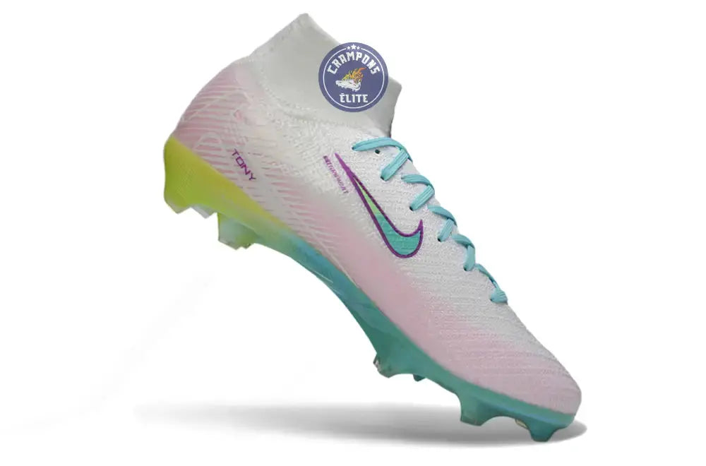 Nike Air Zoom Mercurial Superfly 10 FG - Blanc/Turquoise/Rose/Jaune Fluo