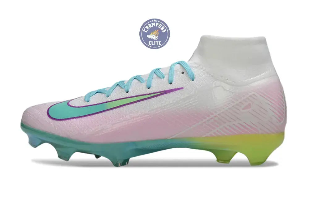Nike Air Zoom Mercurial Superfly 10 FG - Blanc/Turquoise/Rose/Jaune Fluo