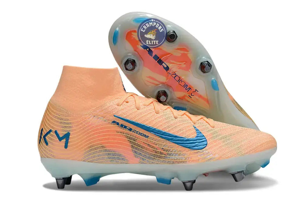 Image of Air Zoom Mercurial Superfly 10 SG Kylian Mbappe - Orange/Bleu turquoise SG