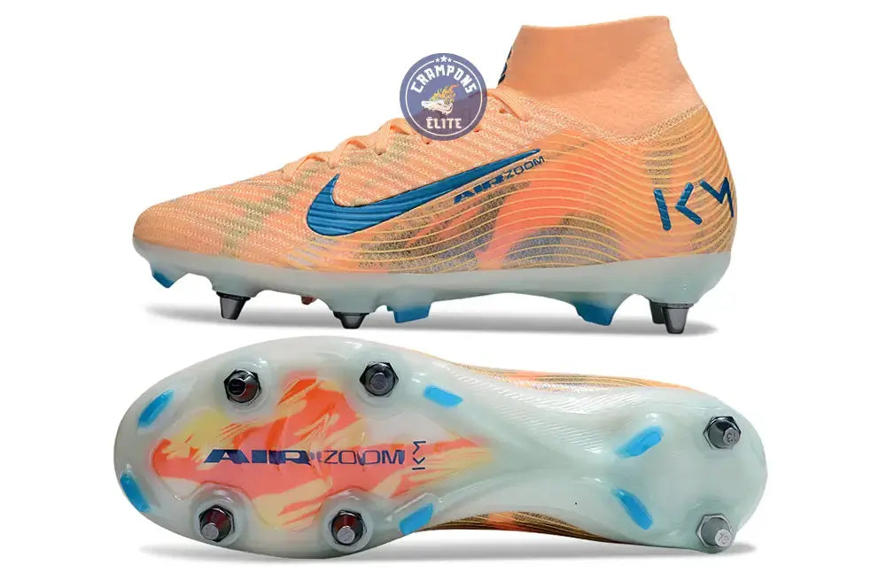 Image of Air Zoom Mercurial Superfly 10 SG Kylian Mbappe - Orange/Bleu turquoise SG