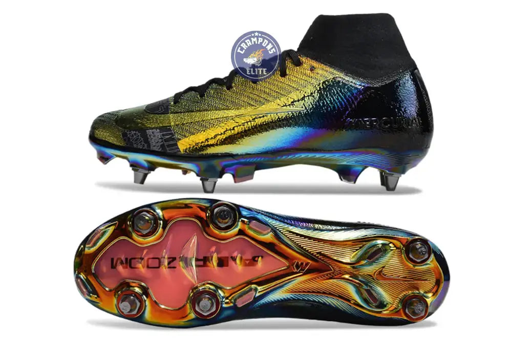 Image of Air Zoom Mercurial Superfly 10 SG Soft Ground - Doré/Noir/Bleu