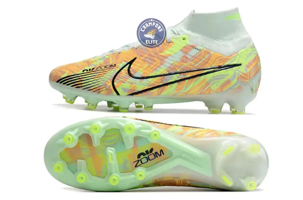 Image of Air Zoom Mercurial Superfly 9 AG Bonded - Vert/Bleu/Orange