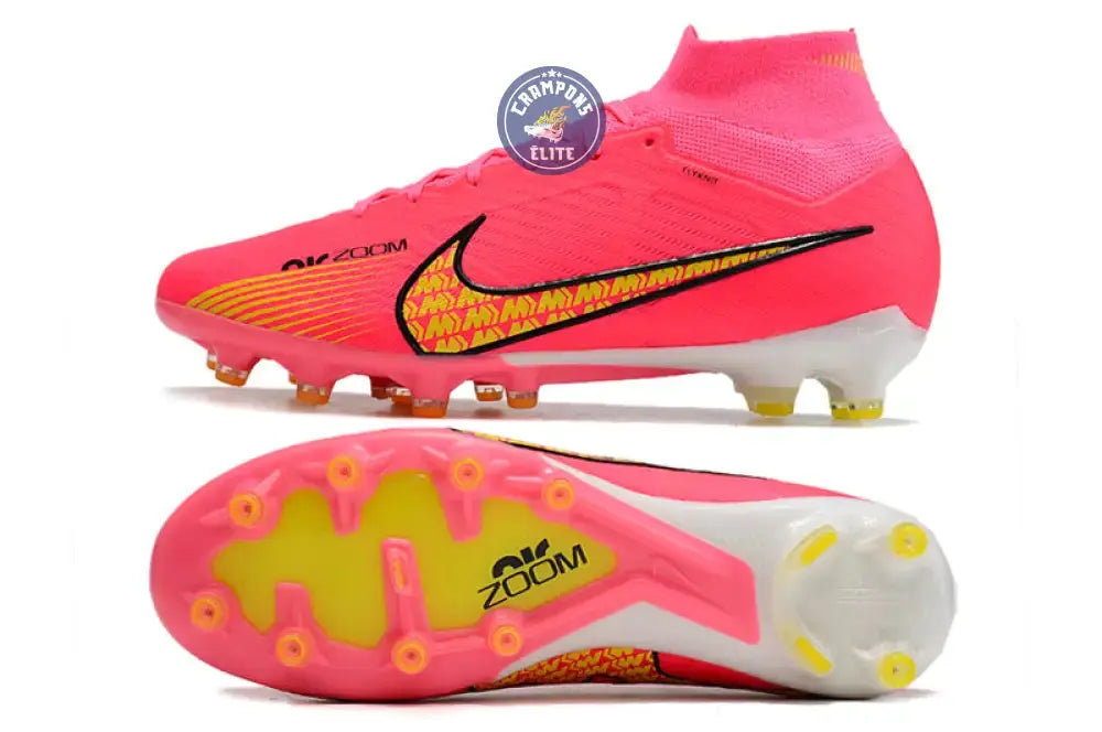 Image of Air Zoom Mercurial Superfly 9 AG - Rose/Jaune/Blanc/Noir