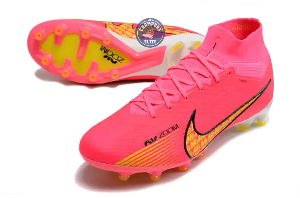 Image of Air Zoom Mercurial Superfly 9 AG - Rose/Jaune/Blanc/Noir