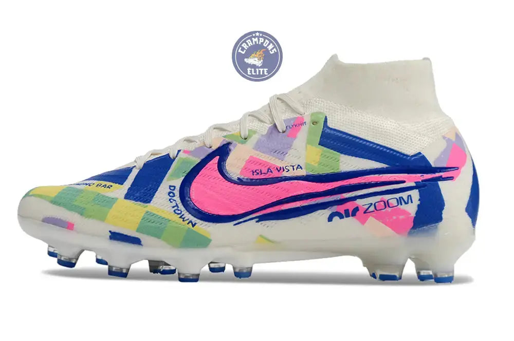 Image of Air Zoom Mercurial Superfly 9 AG SoCal Pack - Blanc/Bleu/Rose/Jaune/Vert
