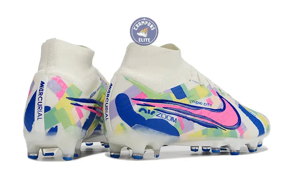 Image of Air Zoom Mercurial Superfly 9 AG SoCal Pack - Blanc/Bleu/Rose/Jaune/Vert
