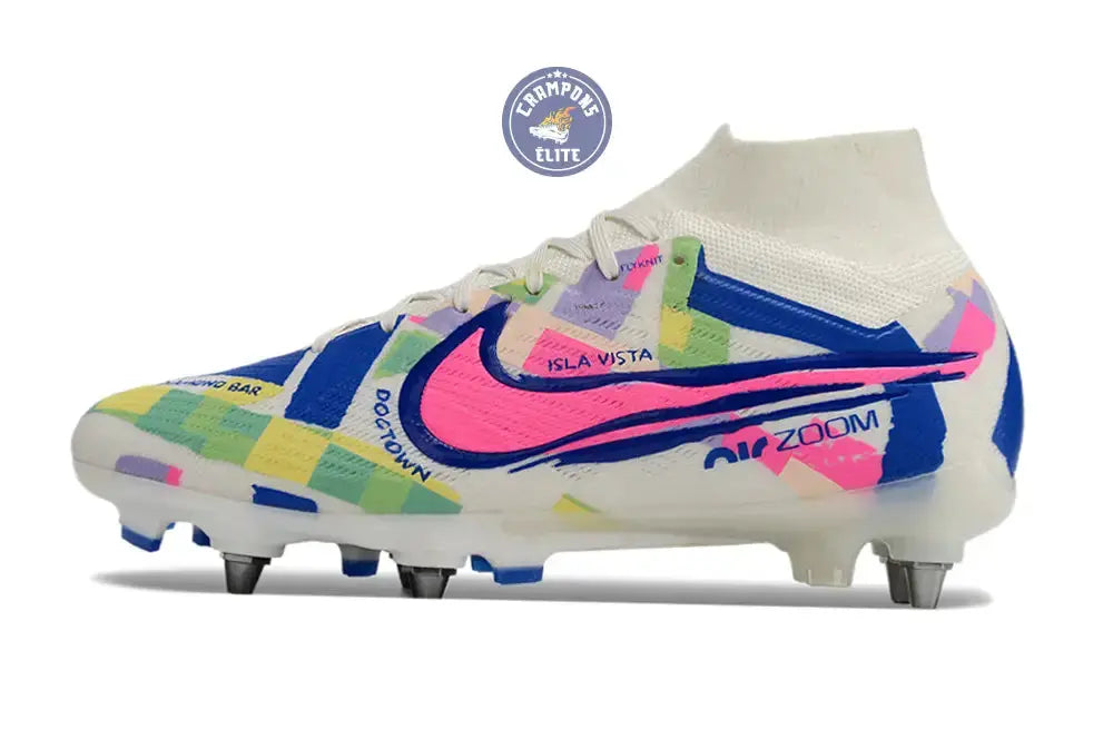 Air Zoom Mercurial Superfly 9 SG - Blanc/Vert/Bleu/Jaune/Rose