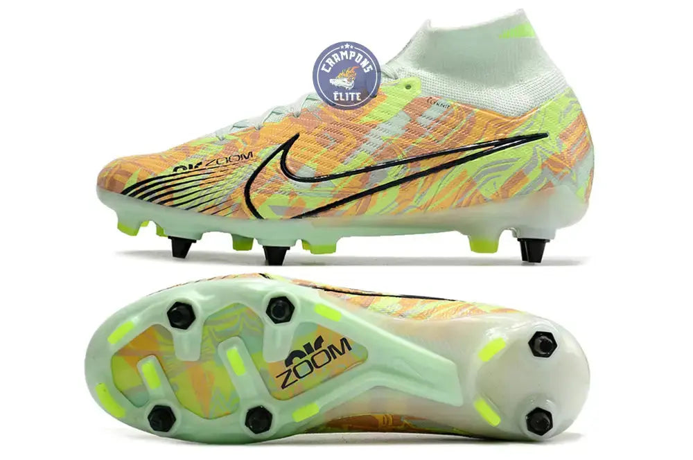 Image of Air Zoom Mercurial Superfly 9 SG Bonded - Vert/Bleu/Orange
