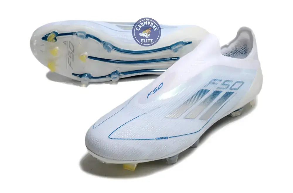 Image of F50 Elite Laceless FG Polar Victory - Blanc/Argenté/Bleu