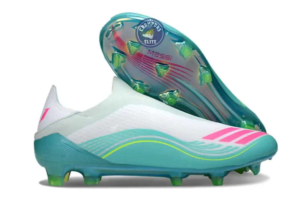 F50 Laceless FG Messi - Turquoise/Blanc/Rose