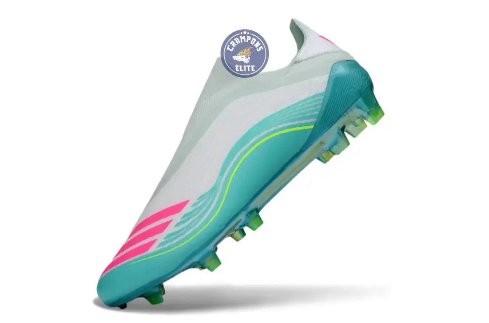 Image of F50 Laceless FG Messi - Turquoise/Blanc/Rose