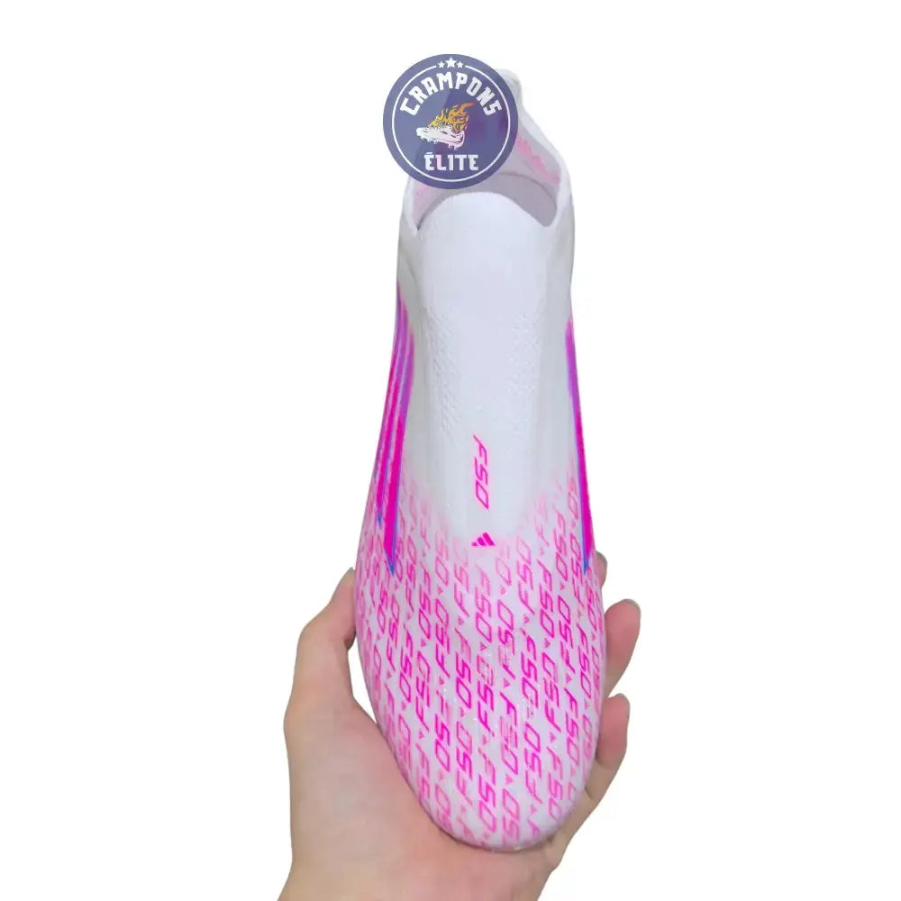 F50 Laceless SPARKFUSION ELITE FG/AG TRINITY - BLANC/ROSE