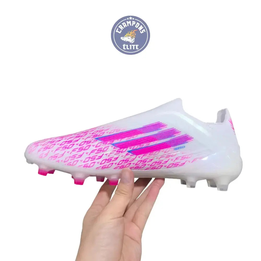 Image of F50 Laceless SPARKFUSION ELITE FG/AG TRINITY - BLANC/ROSE