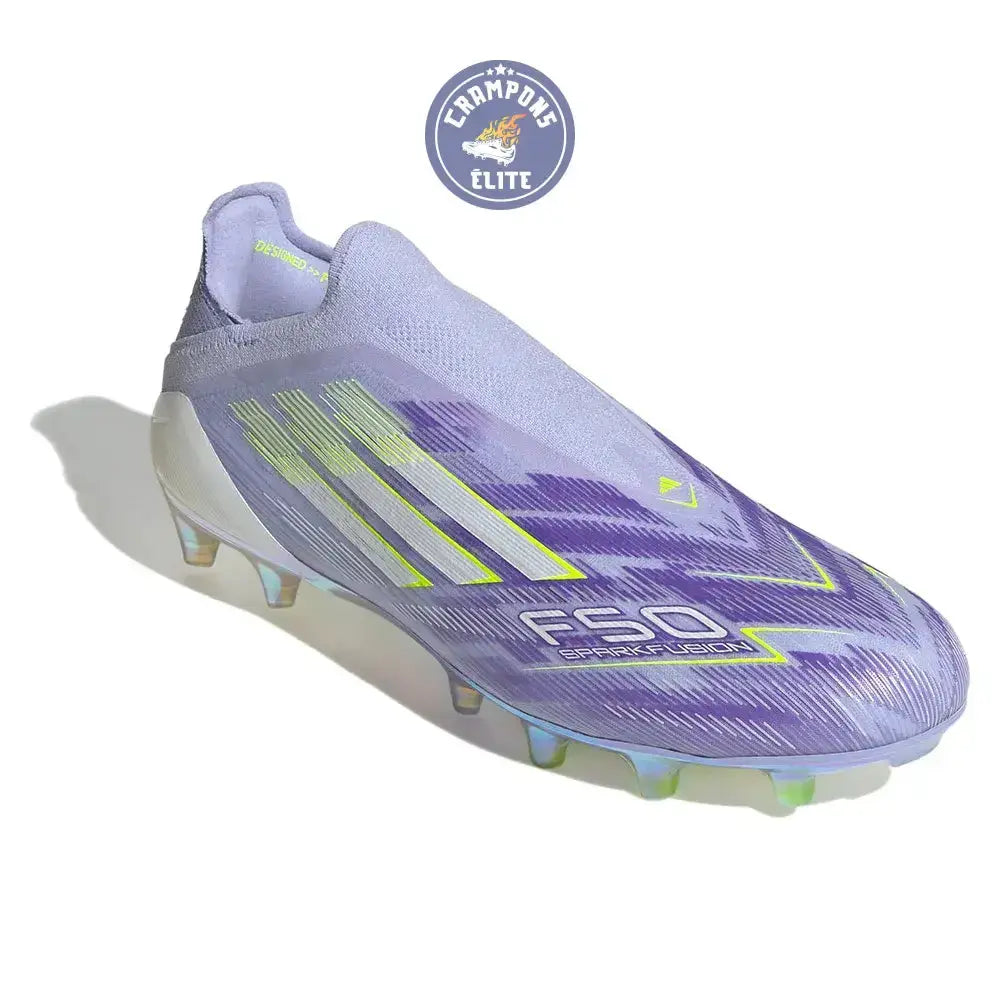 Image of F50 Laceless Sparkfusion Elite Low Cut Laceless FG Radiant Blaze - Violet Tone/Vert/Violet