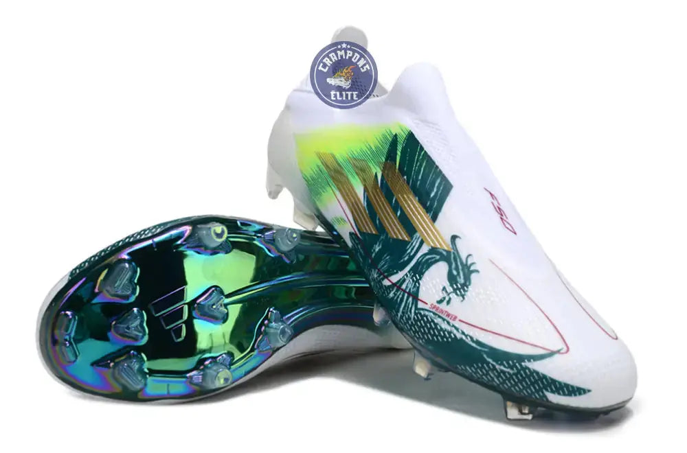 F50 Laceless Spécial Mohamed Salah FG - Blanc/Vert/Doré