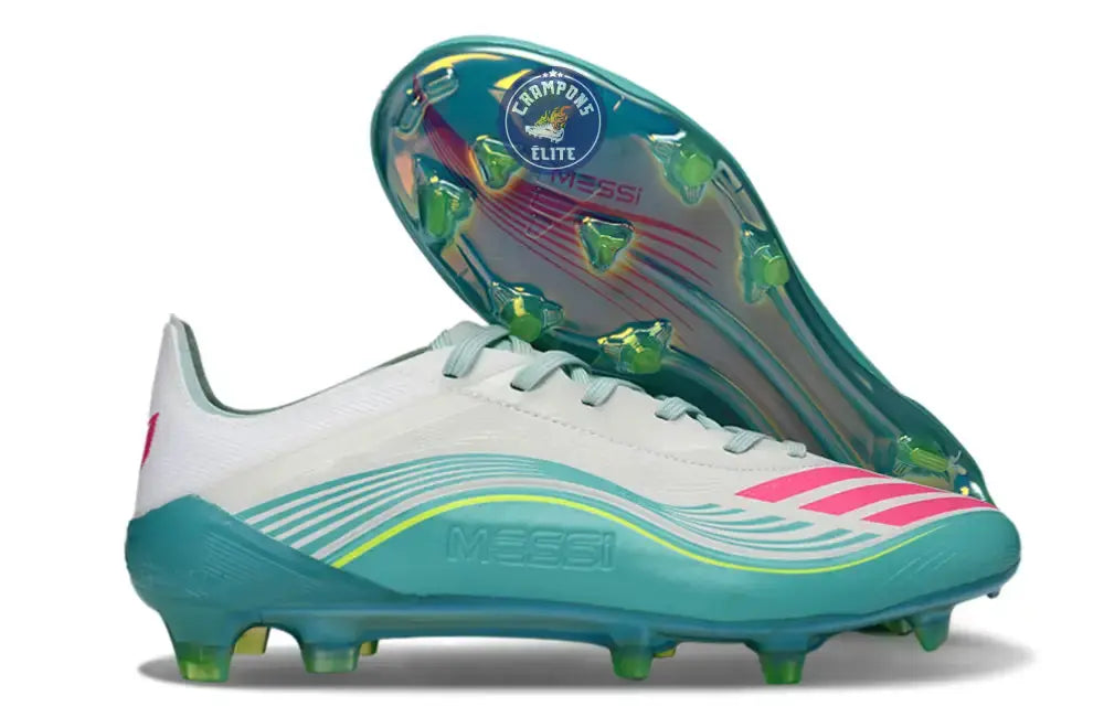 F50 Lacets FG Messi - Turquoise/Blanc/Rose