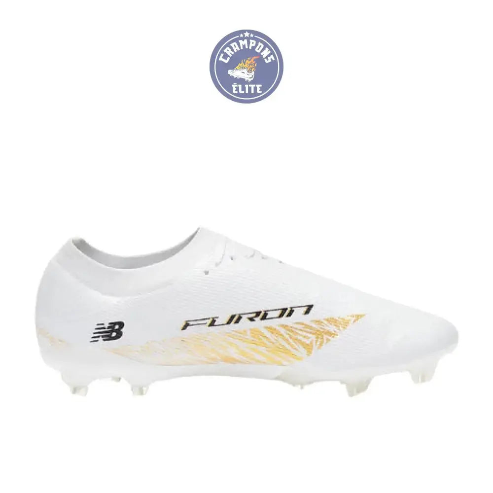 Image of New Balance FURON ELITE V8 FG - Blanc/Or Métallique/Noir