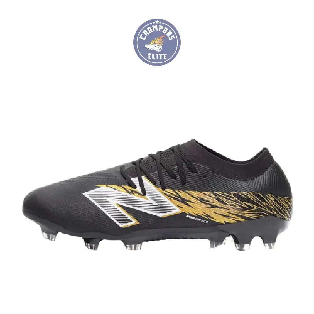 Image of New Balance FURON ELITE V8 FG - Noir/Or Métallique/Blanc
