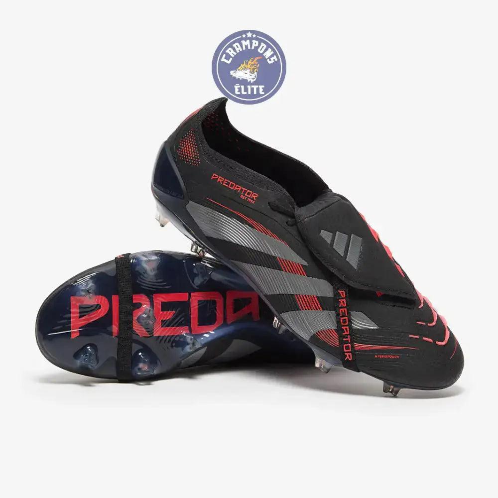 Image of Predator 25 Elite Fold-over Tongue FG Stealth Victory - Noir/Gris/Lucid Red