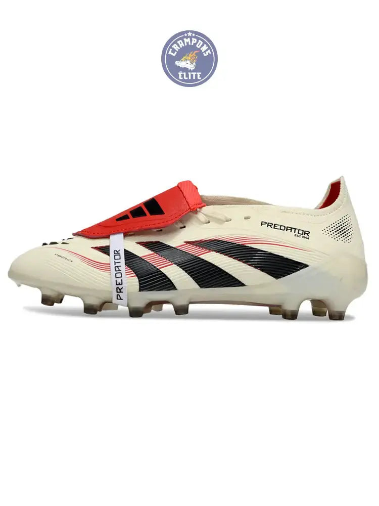 Image of Predator Elite Fold-over Tongue AG Champagne - Blanc/Noir/Pure Ruby