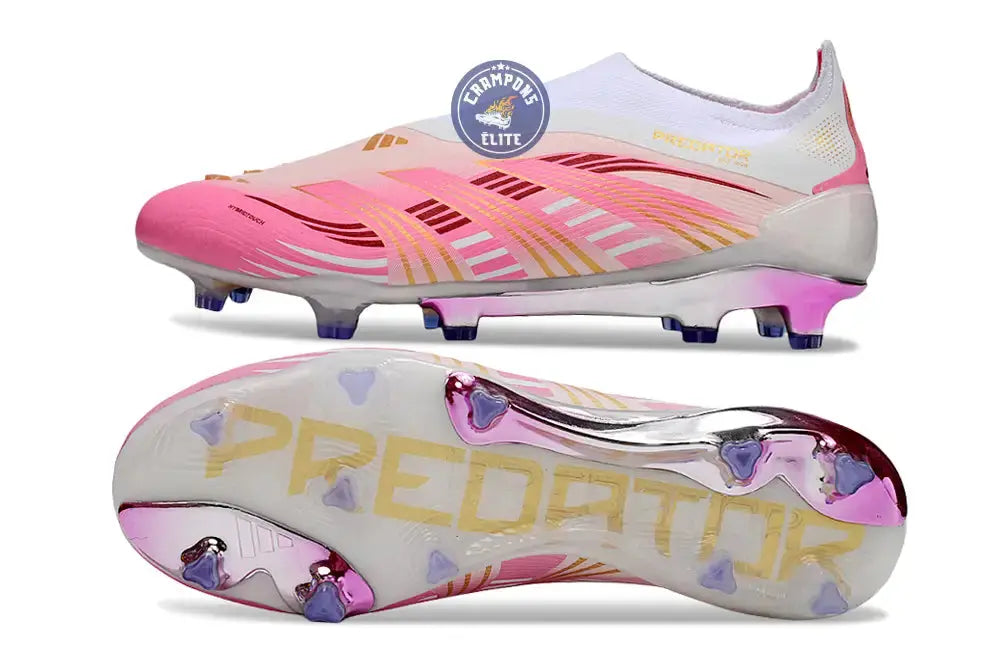 Image of Predator Elite Laceless FG Rose/Blanc/Or