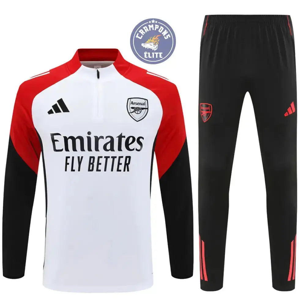 Image of Survêtement d’entraînement demi-zip - Arsenal 2025/2026 - Blanc/Noir/Rouge