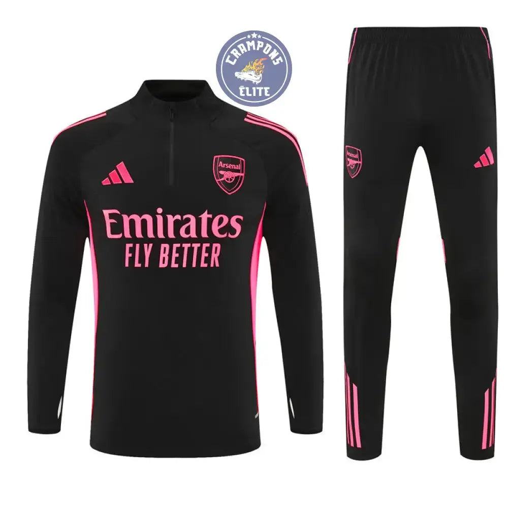 Survêtement d’entraînement demi-zip - Arsenal 2025/2026 - Noir/Rose