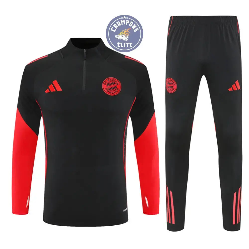 Image of Survêtement d’entraînement demi-zip - Bayern Munich 2025/2026 - Noir/Rouge