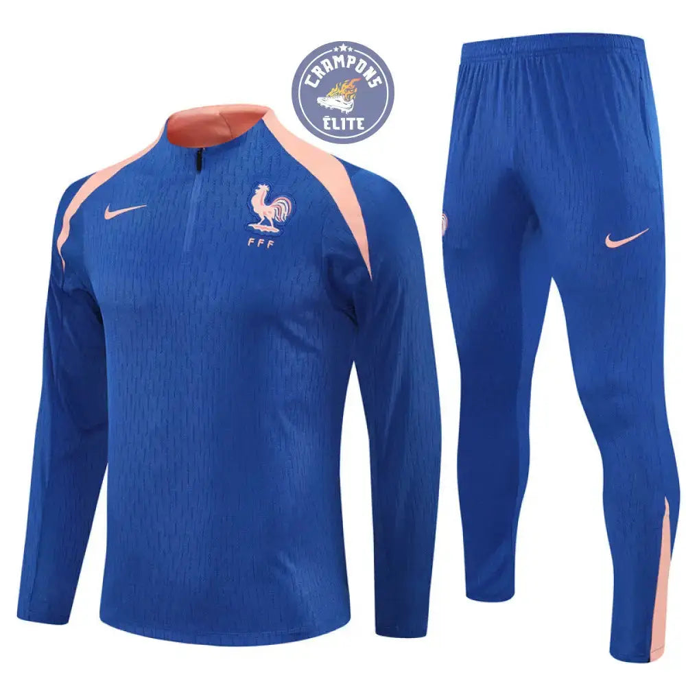 Image of Survêtement d’entraînement demi-zip - France 2025/2026 - Bleu/Rose
