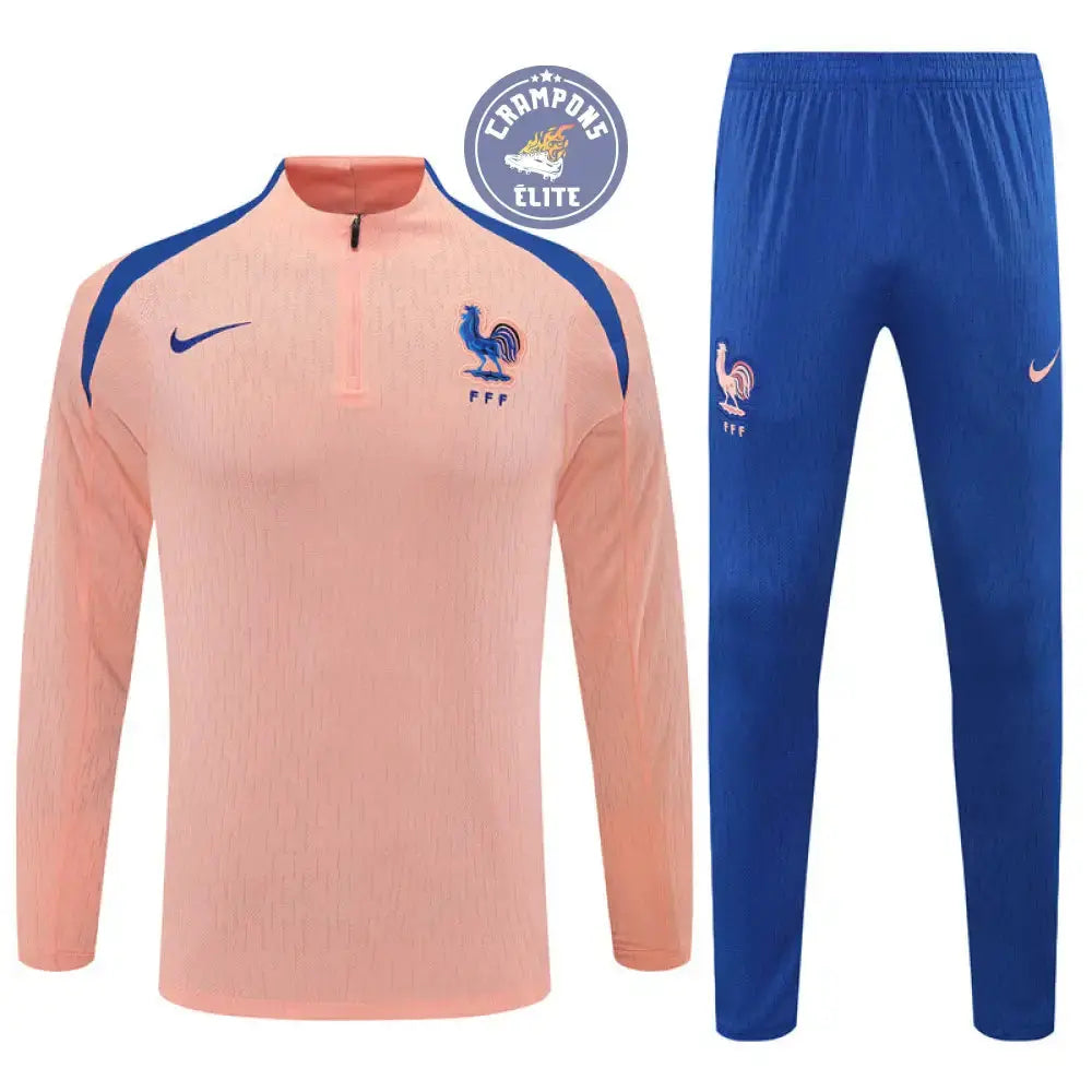 Image of Survêtement d’entraînement demi-zip - France 2025/2026 - Rose/Bleu