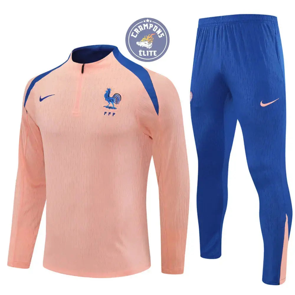 Image of Survêtement d’entraînement demi-zip - France 2025/2026 - Rose/Bleu