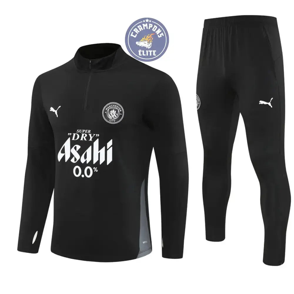 Survêtement d’entraînement demi-zip - Manchester City 2025/2026 - Noir/Blanc
