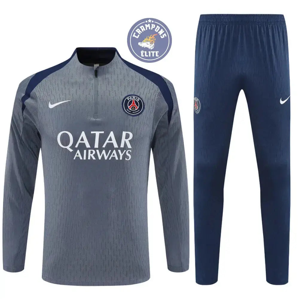 Image of Survêtement d’entraînement demi-zip - PSG 2025/2026 -Gris/Bleu Marine
