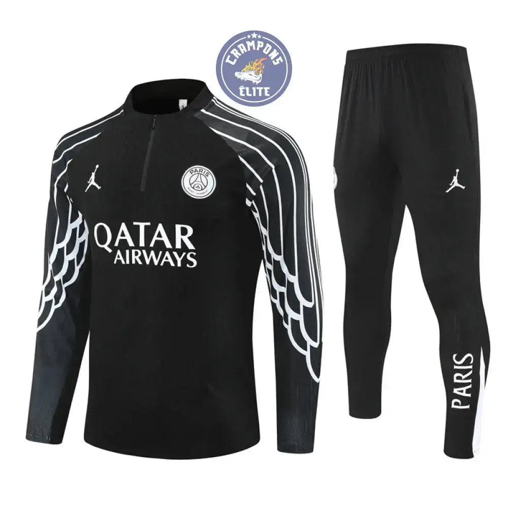 Survêtement d’entraînement demi-zip - PSG 2025/2026 - Noir/Blanc