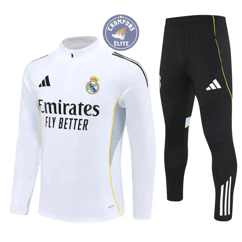 Image of Survêtement d’entraînement demi-zip - Real Madrid 2025/2026 - Blanc/Noir/Gris/Jaune