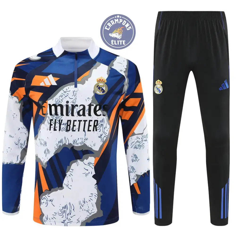 Image of Survêtement d’entraînement demi-zip - Real Madrid 2025/2026 - Bleu/Blanc/Orange/Noir